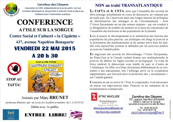 debat avec marc BRUNET 22 MAI  2015 flyer 2